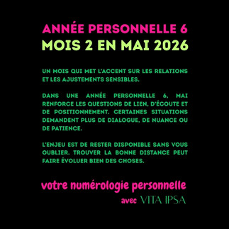 Année personnelle 6 en mai 2026