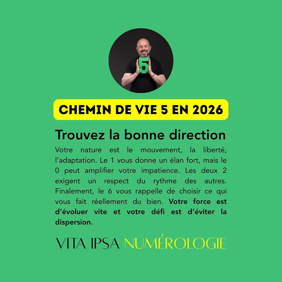 Le chemin de vie 5 en 2026 présenté par Vita Ipsa numéorlogie et le numérologue Thierry John