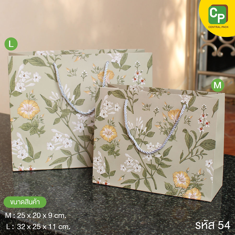 ภาพขนาดย่อ: ถุงของขวัญ ลายดอกไม้ผูกโบว์ set 1
