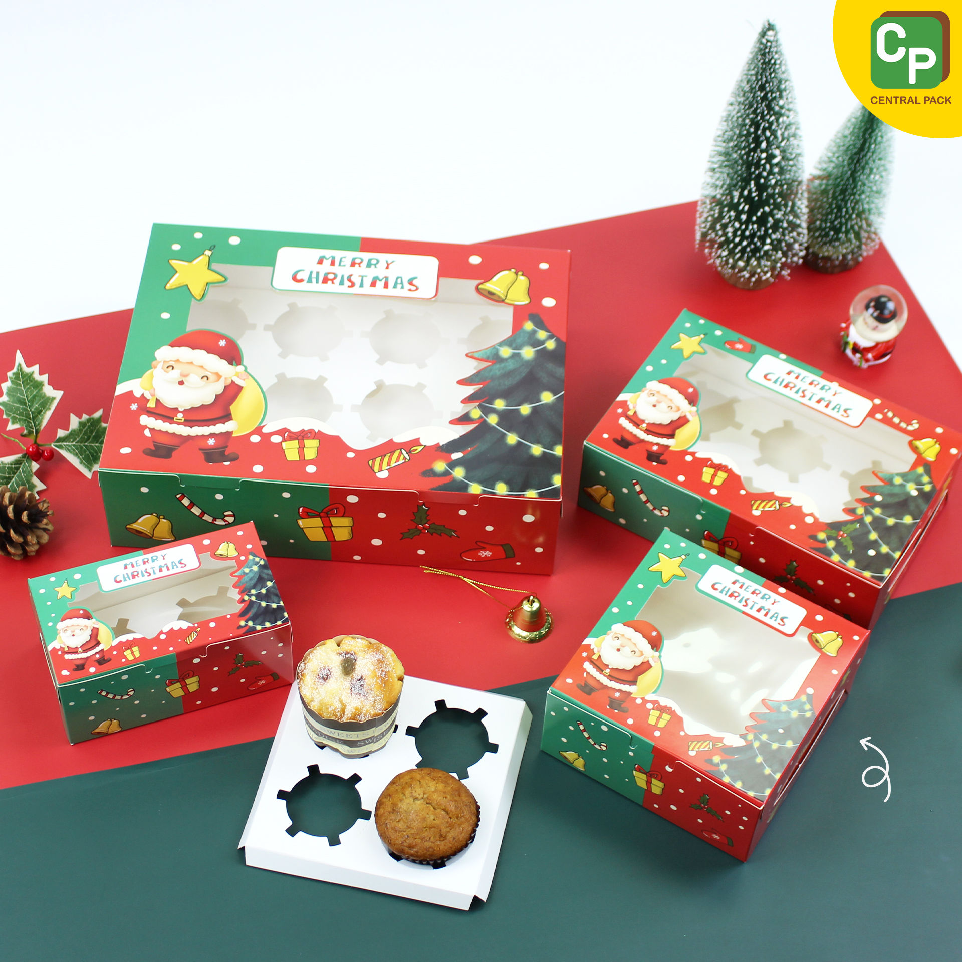กล่องมัฟฟิน ลายคริสต์มาส