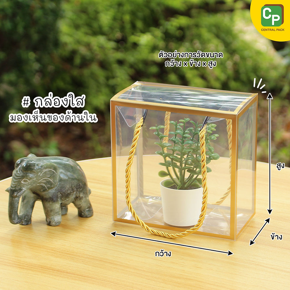 ภาพขนาดย่อ: กล่องเซลลูลอยด์ใส ขอบทองหูเชือก