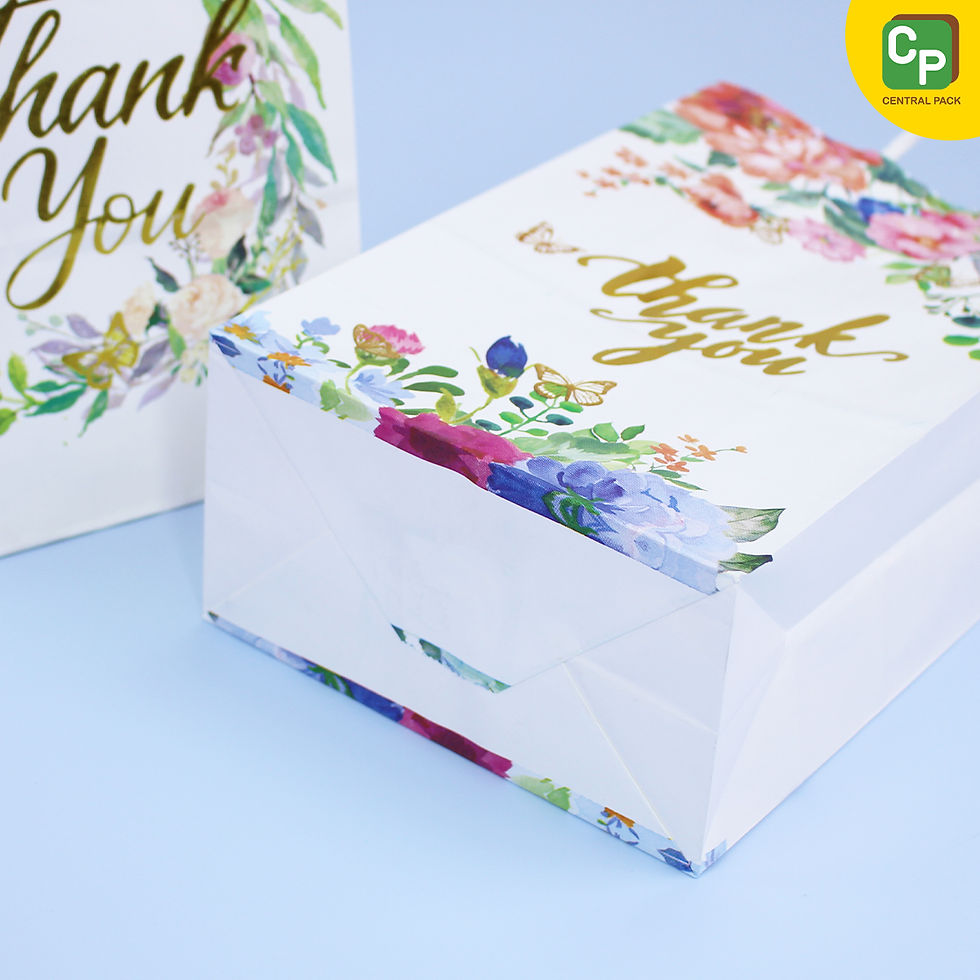 ภาพขนาดย่อ: ถุงกระดาษหูเกลียวพิมพ์ลาย Thank you