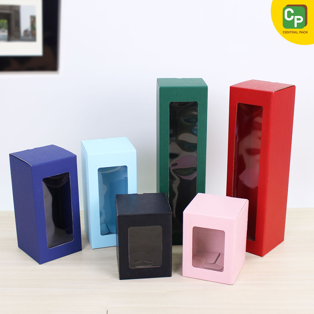 กล่องลูกฟูกใส่แก้ว (มีหน้าต่าง)