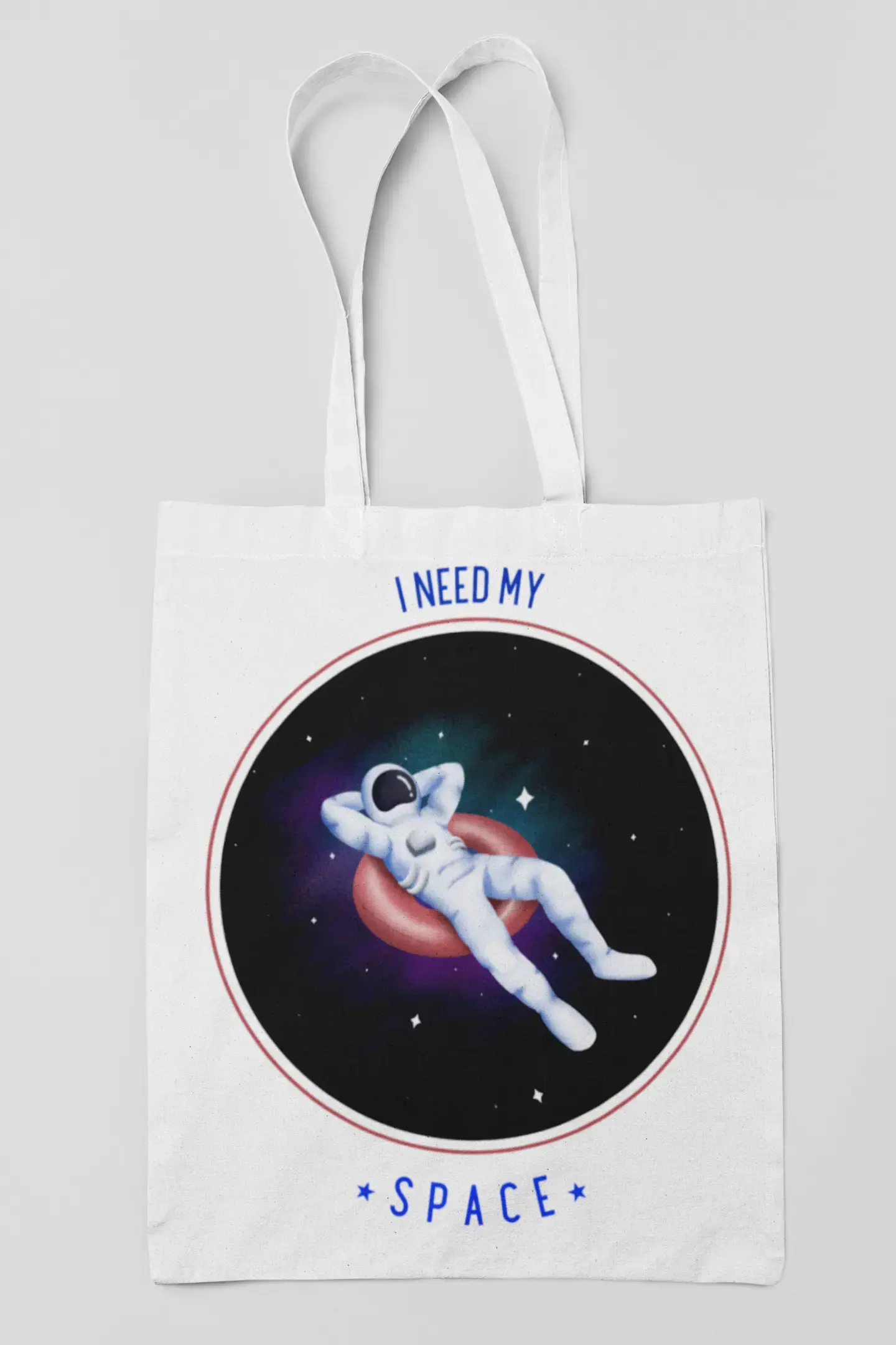 I Need My Space Tote Bag Zipper-white