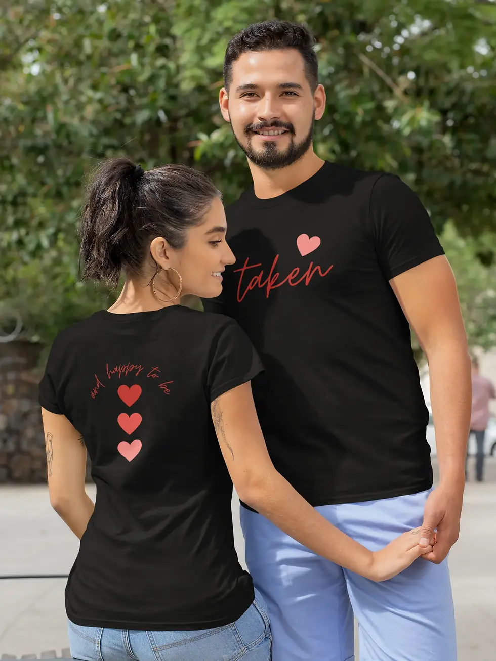 Happy & Taken Romantic Couple T-shirt As A Valentine Gift