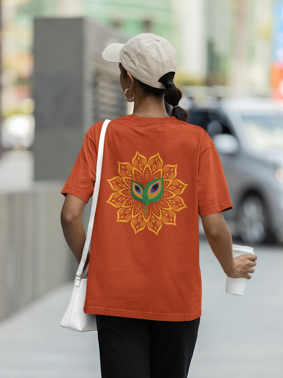 Thumbnail: Morpankhi Oversized T-Shirt: Janmashtami Special Edition