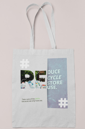 Reduce Recycle Restore Reuse Tote Bag Zipper | KRAZEFAN