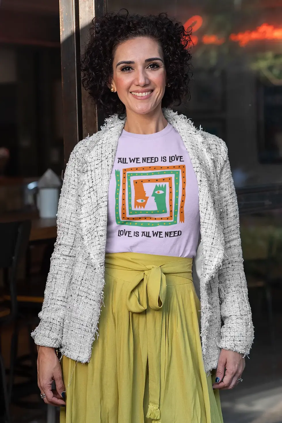 Thumbnail: Love Is All We Need | Women Comfort T-shirt_pink