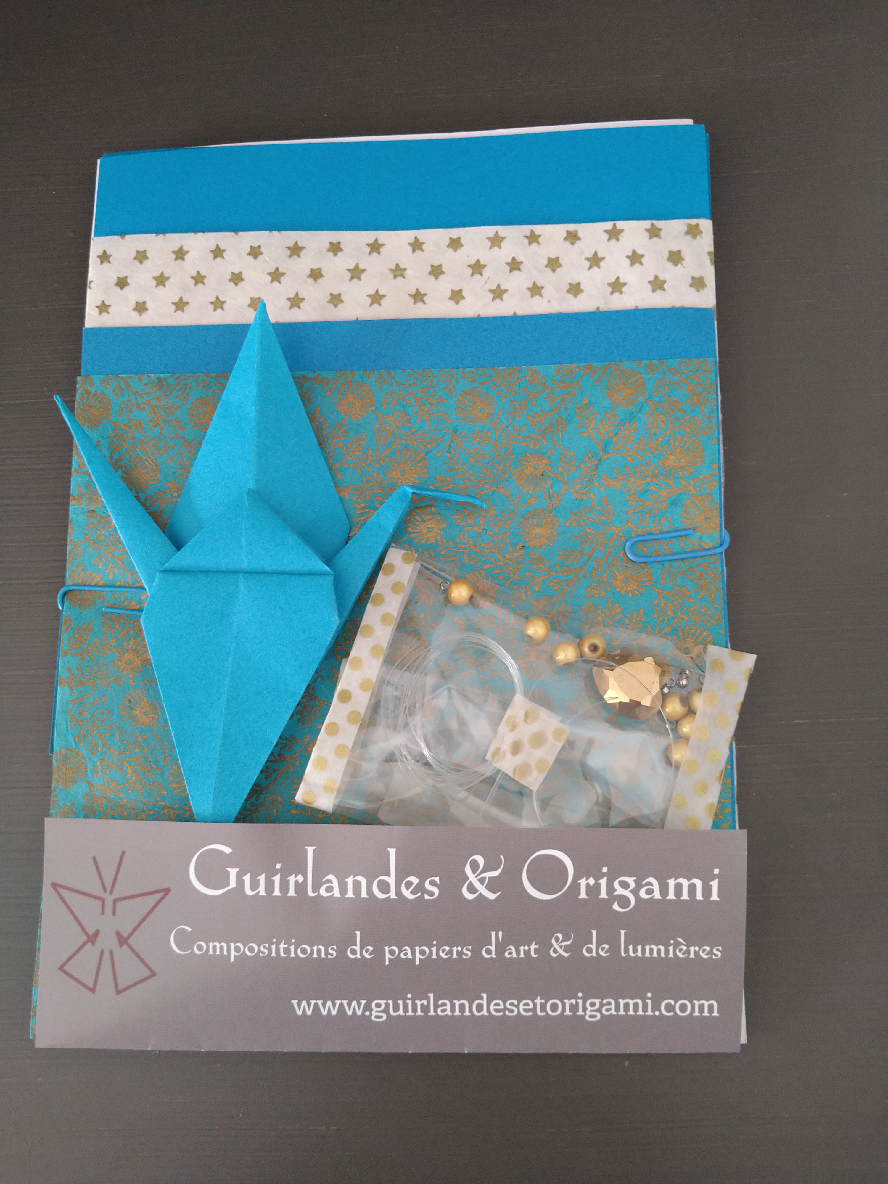 Kit 7 grues & perles Indigo