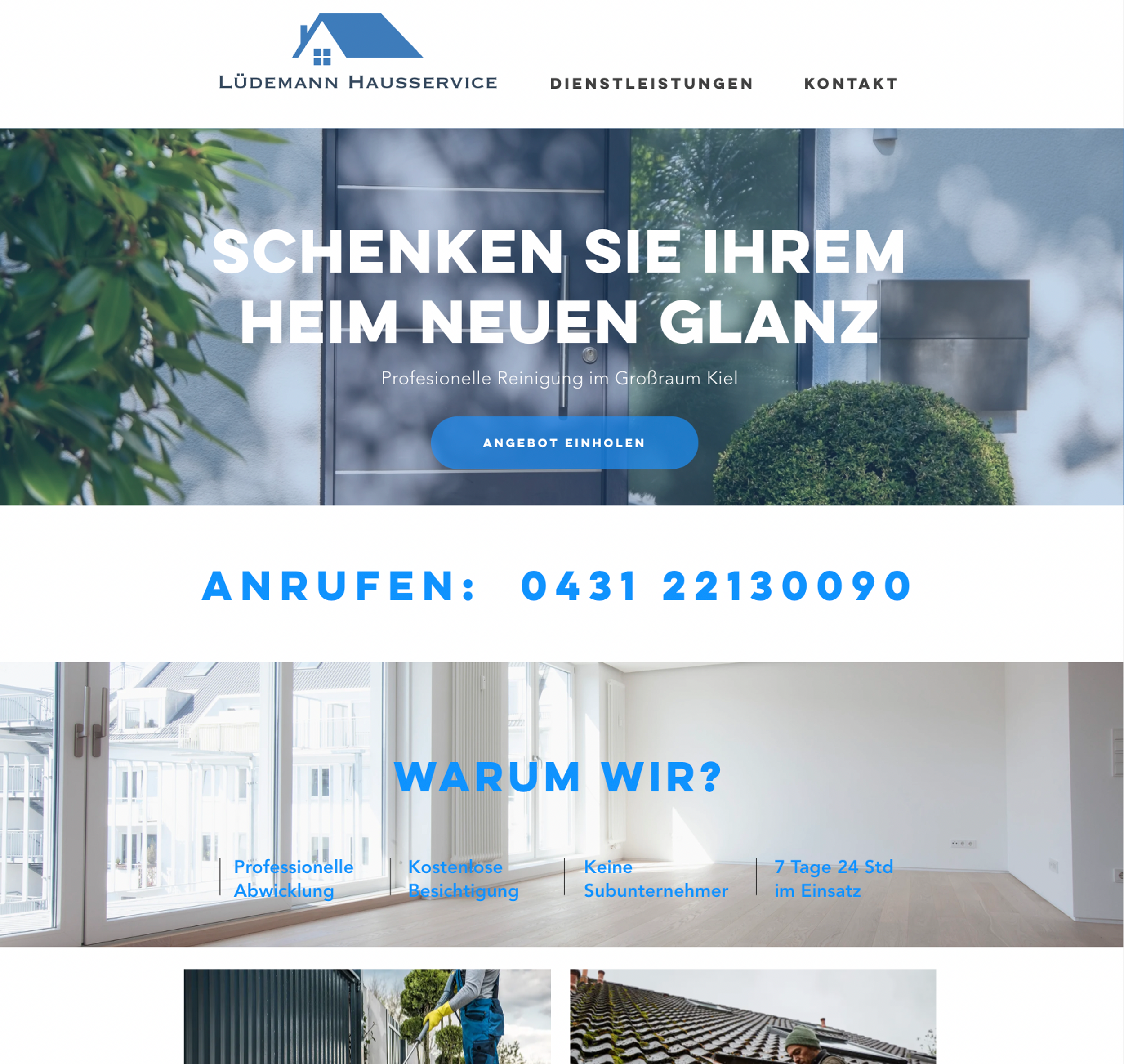 Lüdemann Hausservice - Fensterputzer - Dachrinnenreinigung - Steinreinigung