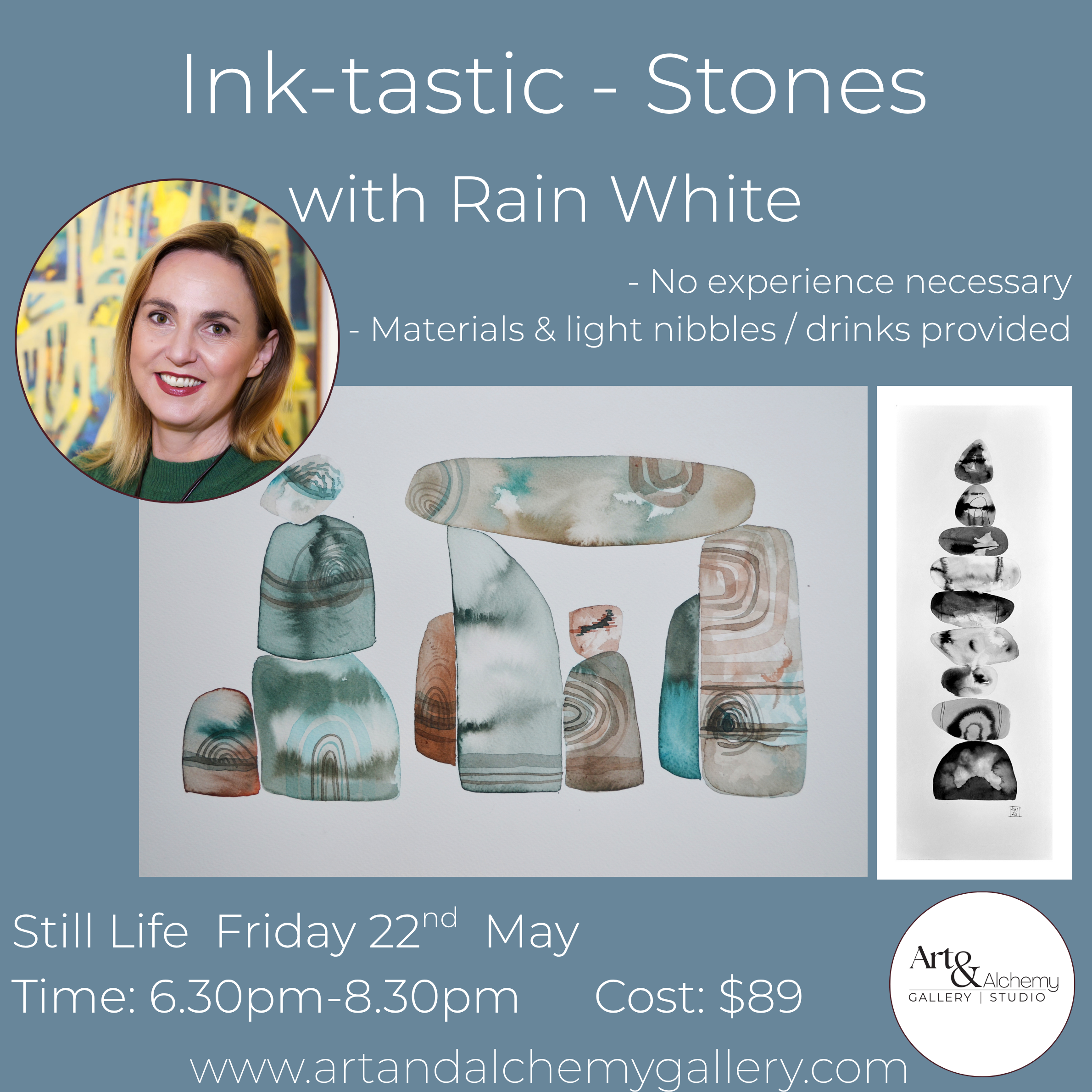 Ink-tastic - Stones - with Rain White Fri 15May