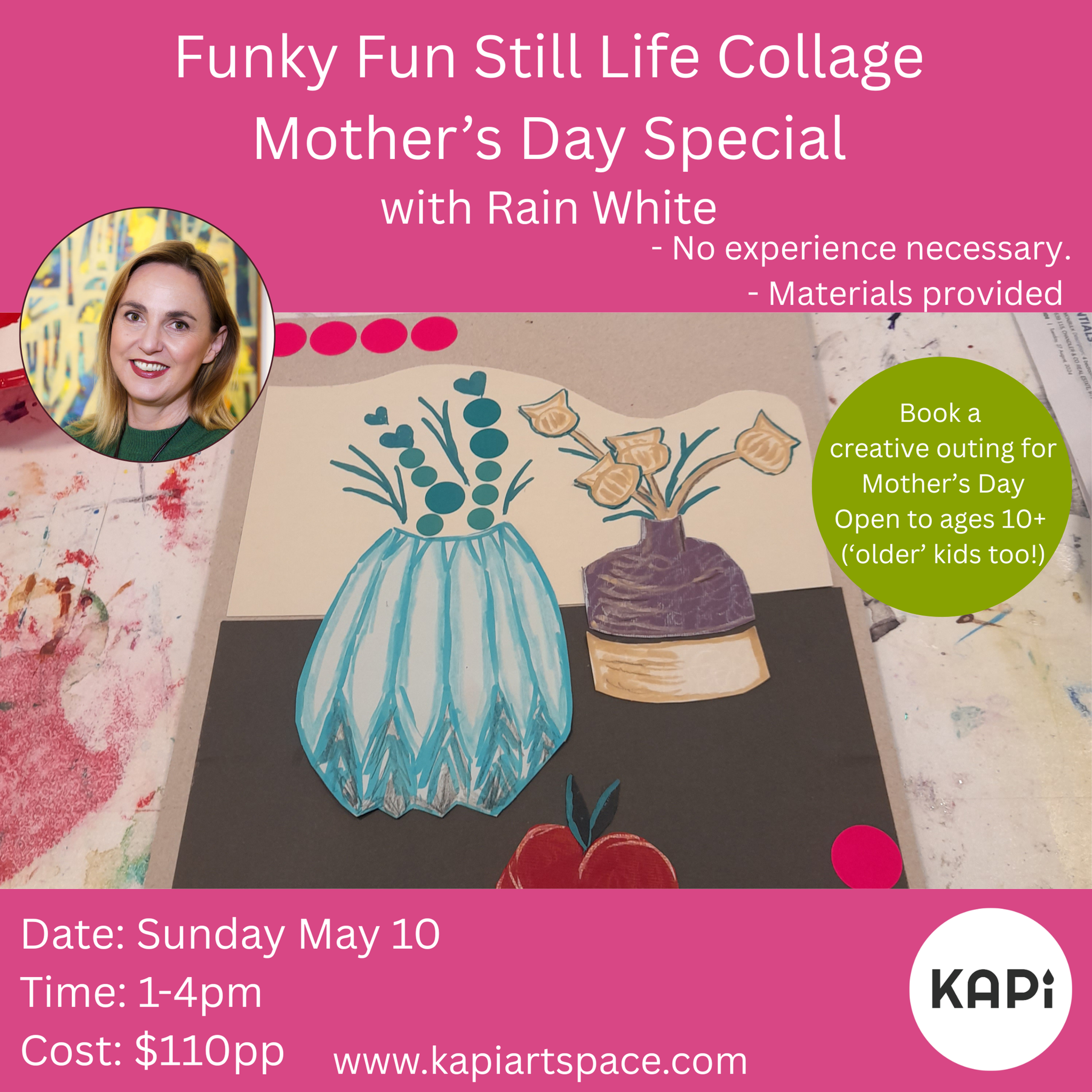 Funky Fun Still Life Collage Mother’s Day Special - with Rain White