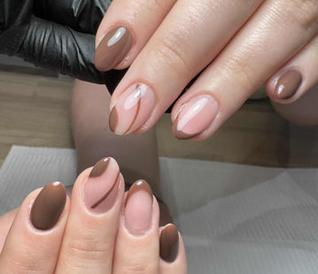 brown manicure