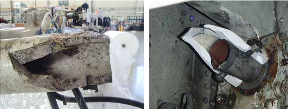 The failed forward yoke pintle housing (Source & © AAIB
