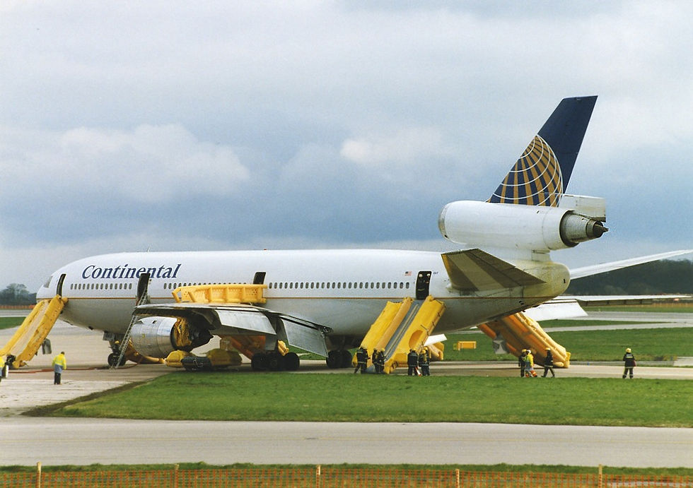 The aircraft after completion of the evacuation © Stuart Prince