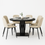 Thumbnail: Black Slate Texture | Dining Table | 4-6 Seater | Square Base | Round