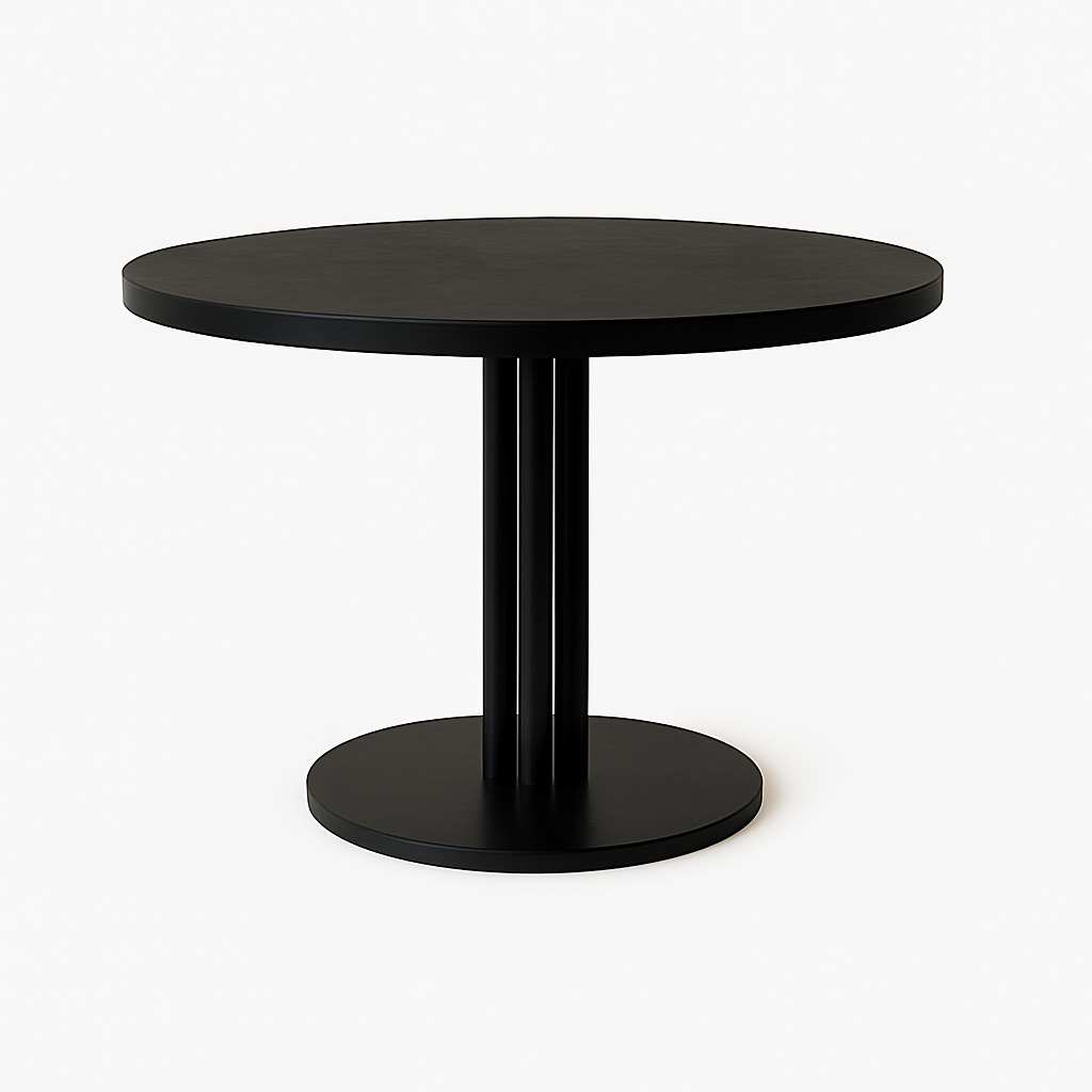 Black Slate Texture | Dining Table | 4-6 Seater | Round Base | Round