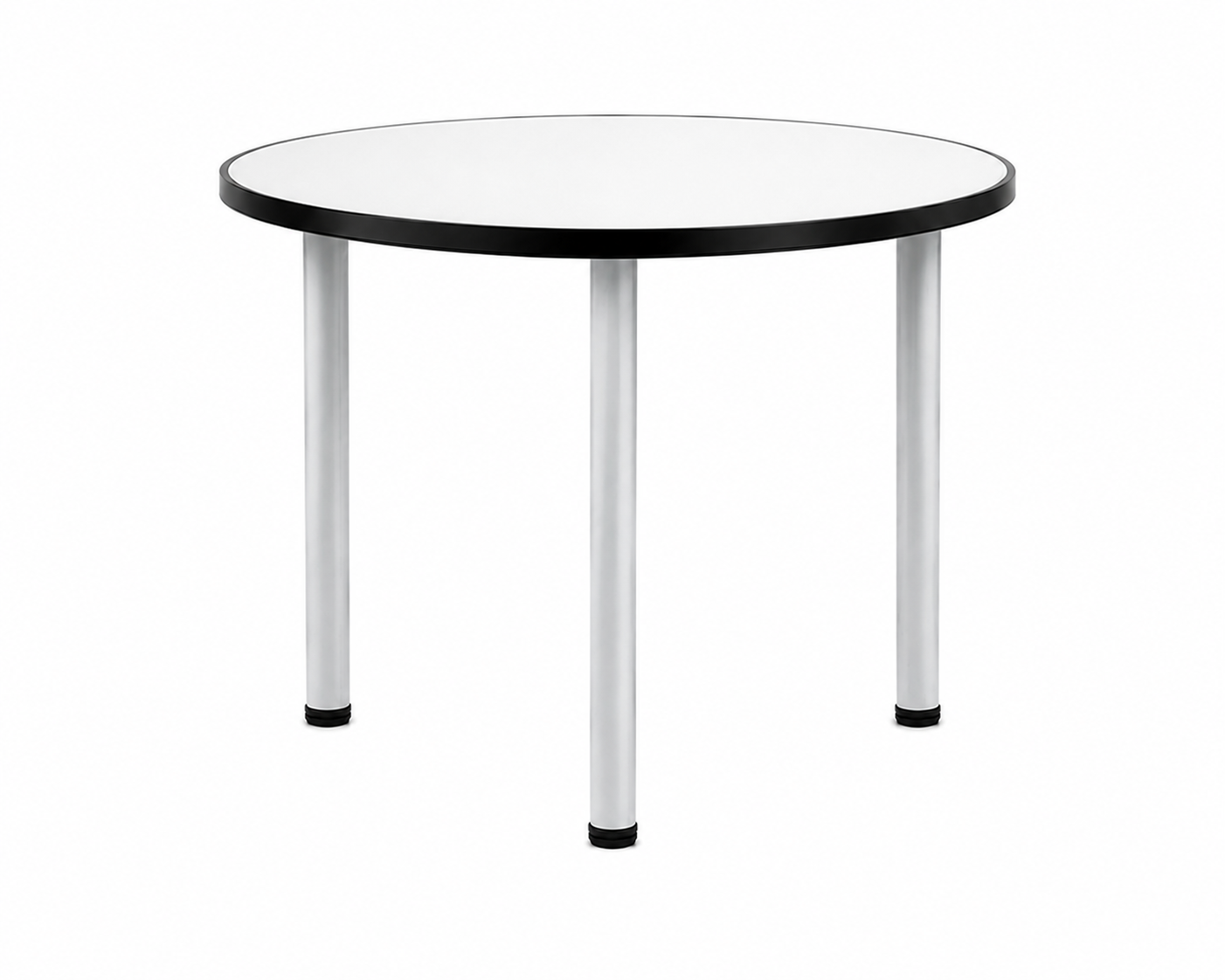 Round Mirror Dining Table – Black Aluminium Frame & White Steel Legs – 80cm