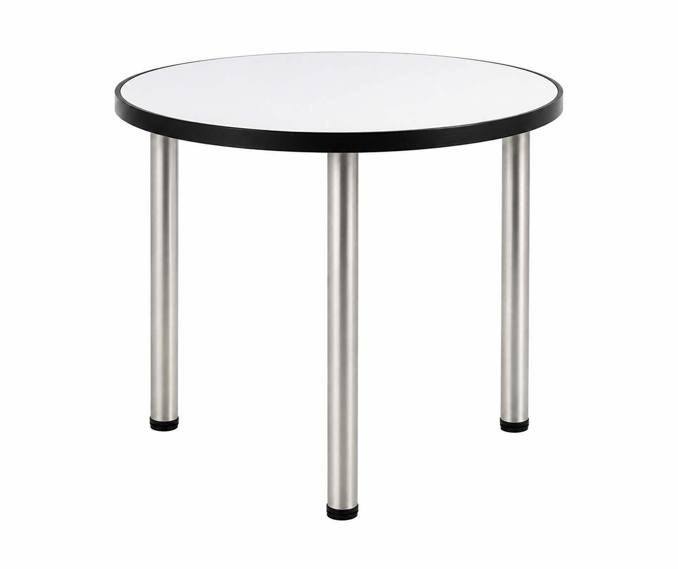 Round Mirror Dining Table – Black Aluminium Frame & Pearl Nickel Steel Legs–80cm