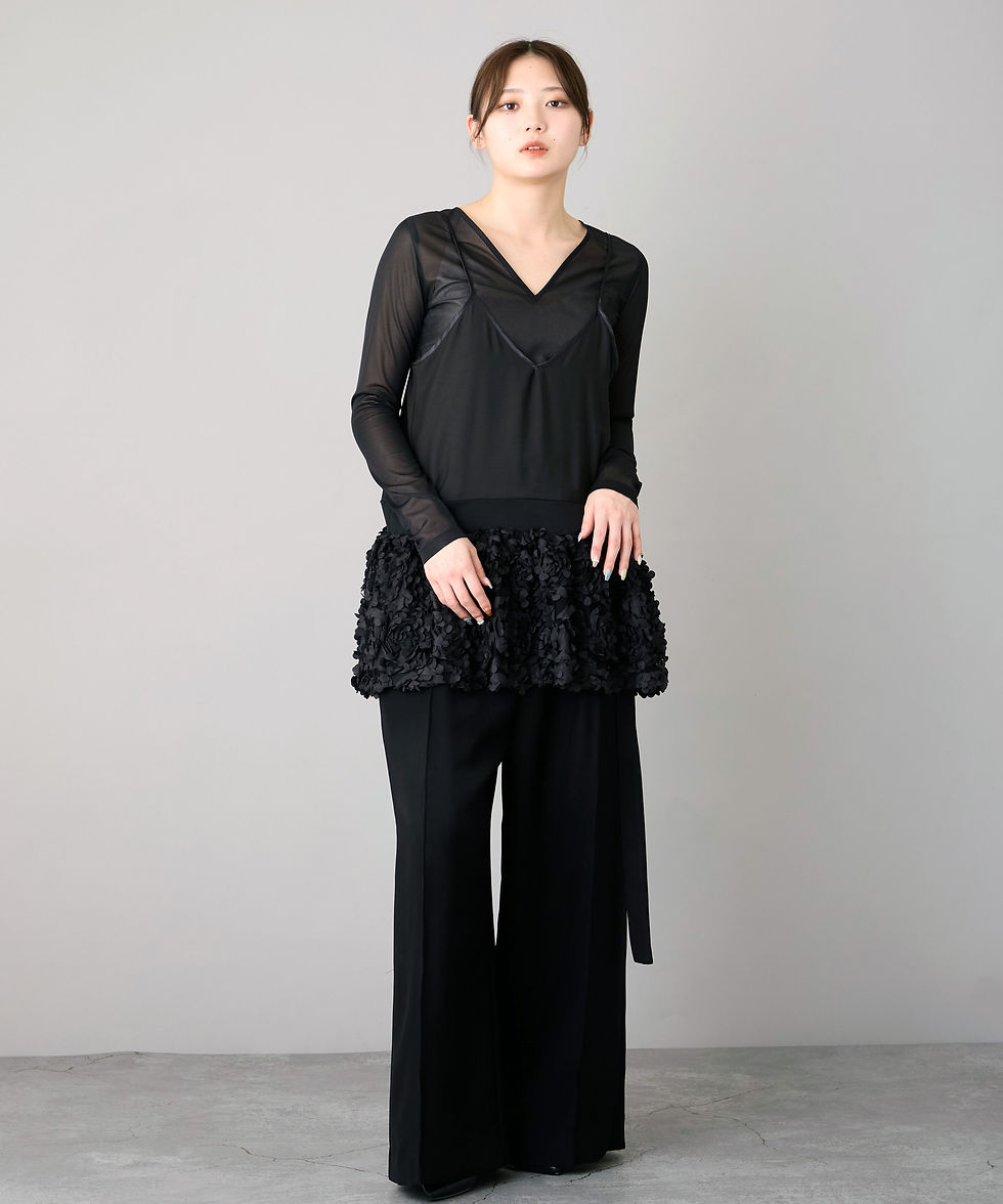 サムネイル： Import ribbon lace layered camisole petticoat