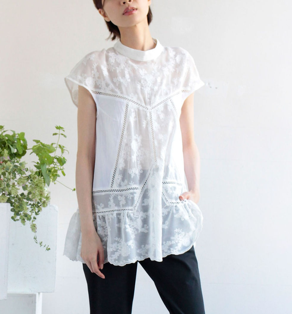 Import  Embroidery switch blouse