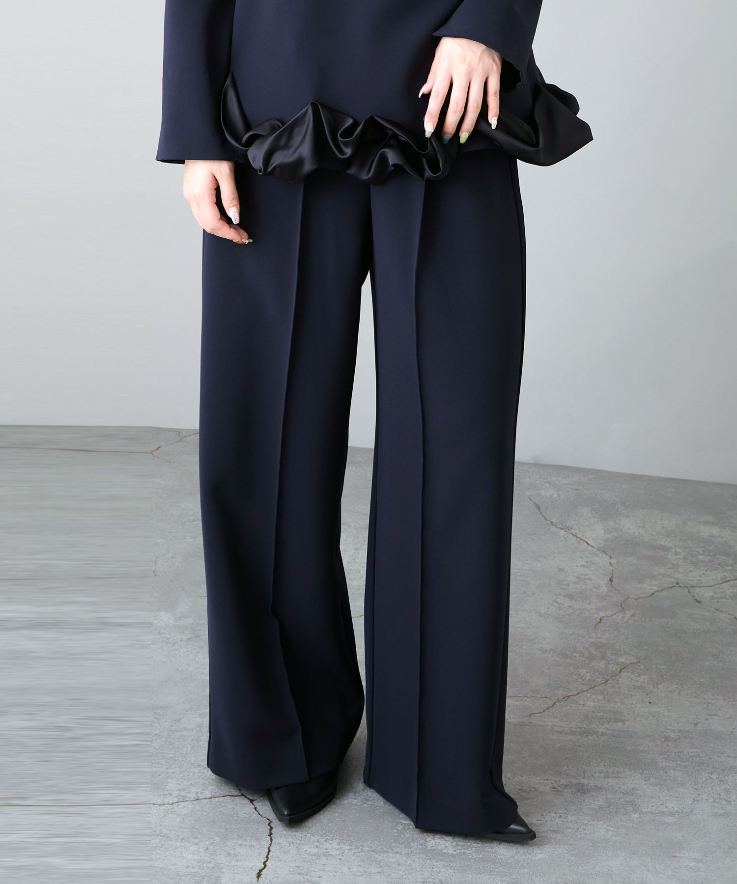 【Navy Series】Wide full length pants