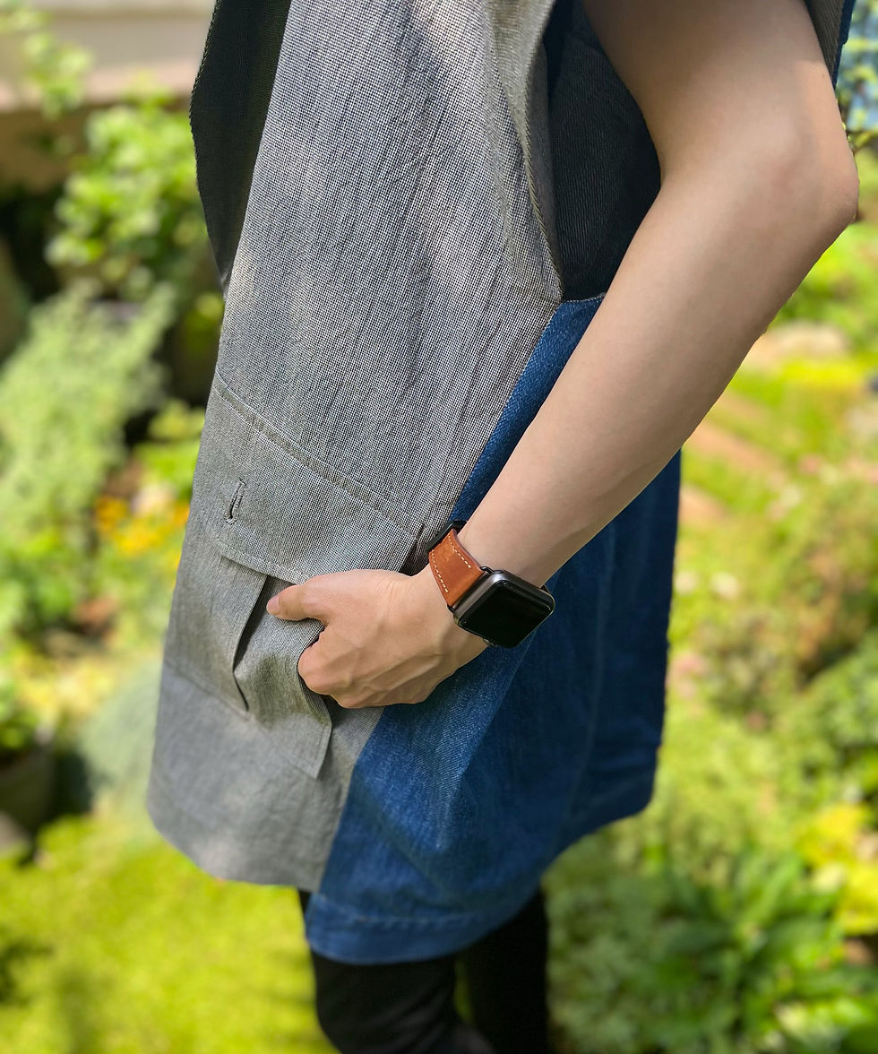 サムネイル： Check x denim oversize vest【ZOZOTOWN別注】