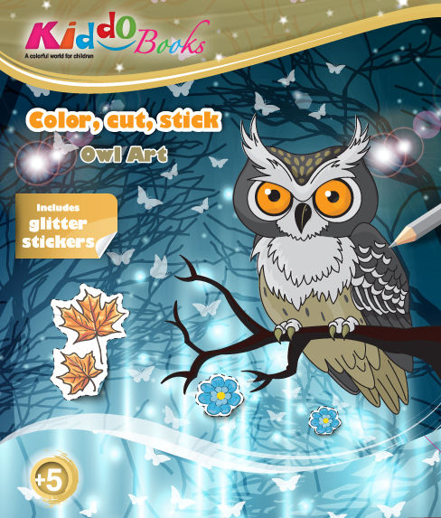 Thumbnail: 6015  Color, Cut, Stick – Owl Art - With glitter stickers