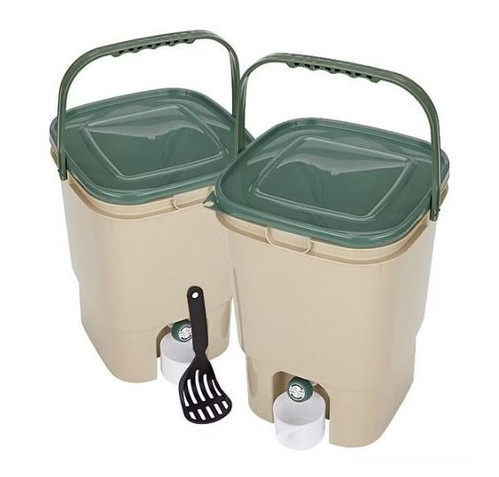 23L Double Square Bokashi Compost Bins And Kit With 1kg Bokashi Bran ...