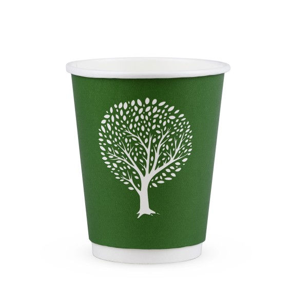 Vegware 12oz green tree double wall cup