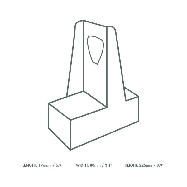 VEGWARE 2-CUP HANDLED CARRIER dimensions