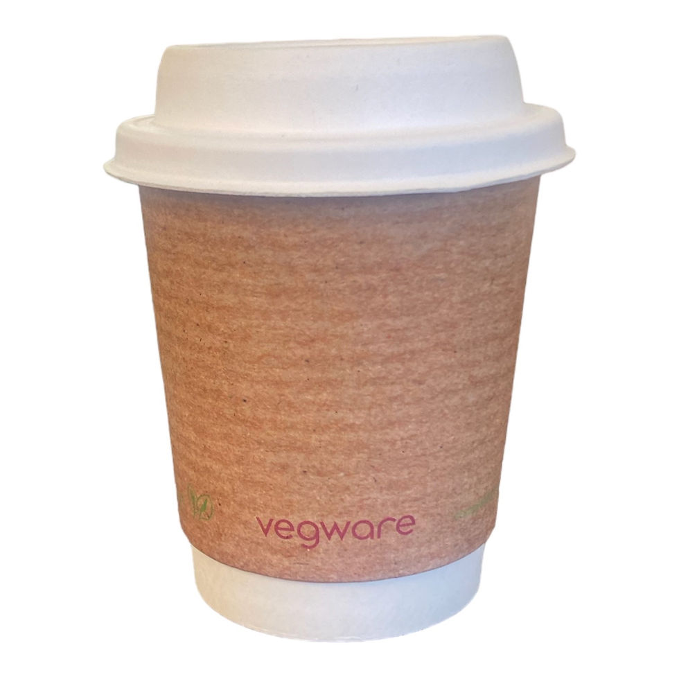 VEGWARE 8oz DOUBLE WALL CUP with MOULDED FIBRE LID