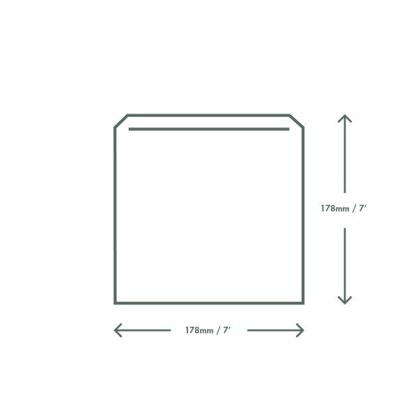 dimensions for VEGWARE 7 X 7IN RECYCLED KRAFT FLAT BAG