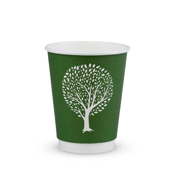 VEGWARE 8OZ DOUBLE WALL CUP, 79-SERIES- GREEN TREE