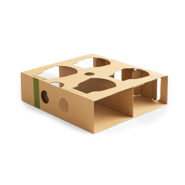 VEGWARE SPLITTABLE 4-CUP CARD CUP CARRIER