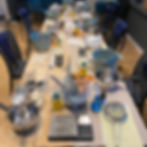 Table laid out for a course