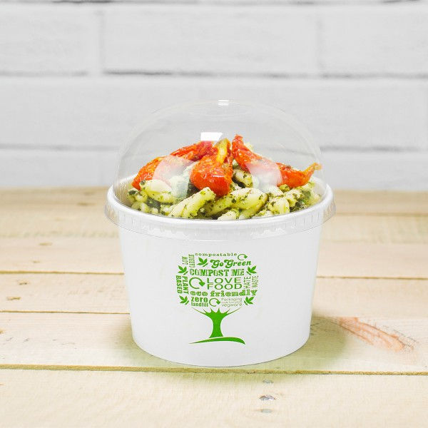 Thumbnail: VEGWARE GREEN TREE 16OZ SOUP/ICE CREAM CONTAINER with food