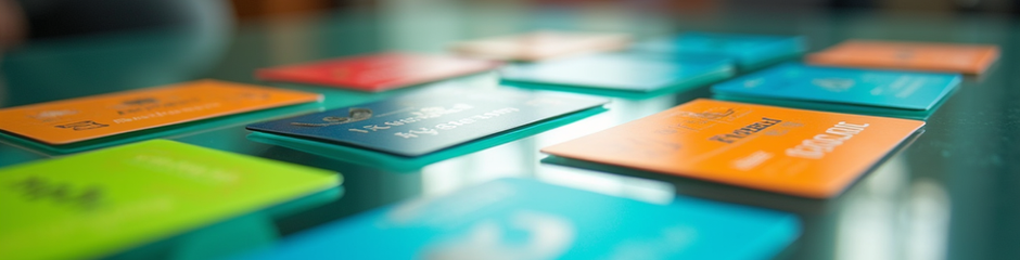 Colorful cards arranged on a table