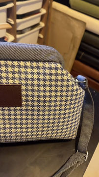 Thumbnail: Secret Scholarship Clutch Hand / Shoulder Bag Houndstooth Pattern - Light Blue