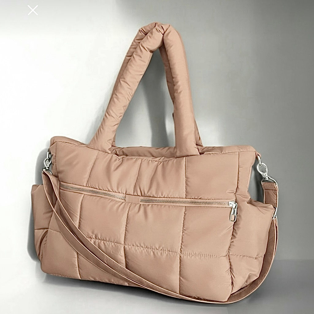 Rettangolo Speciale - Su Geçirmez Puffer Çanta - Nude