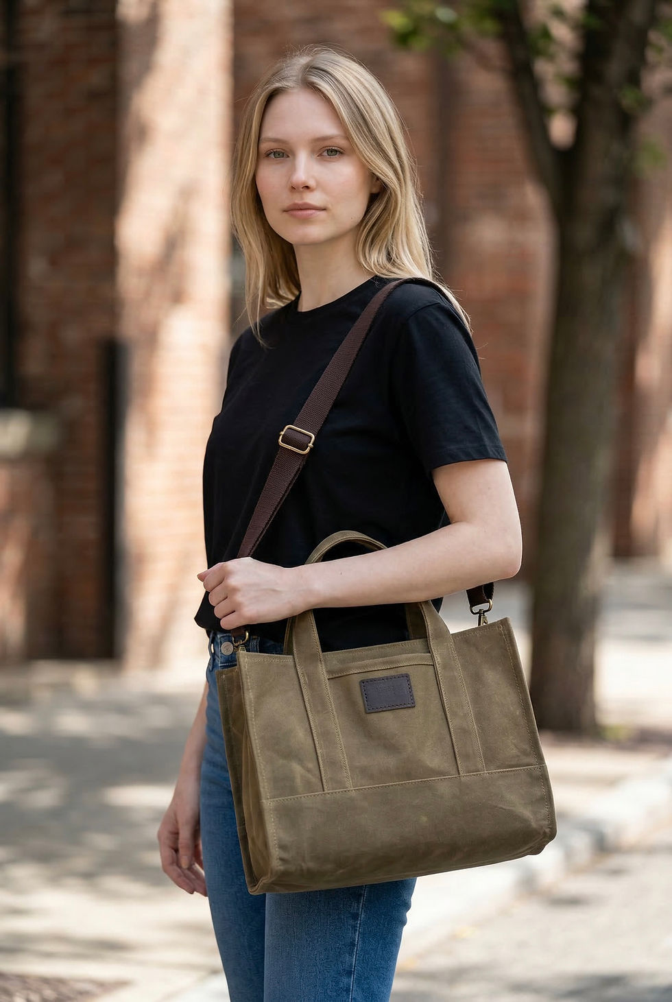 Miniatura: Borsa ToteBag in tela cerata - visone