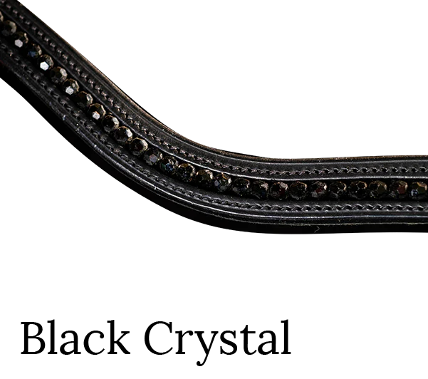 Thumbnail: Black Crystal Fairfax Swarovski Crystal Performance Bridle Browband
