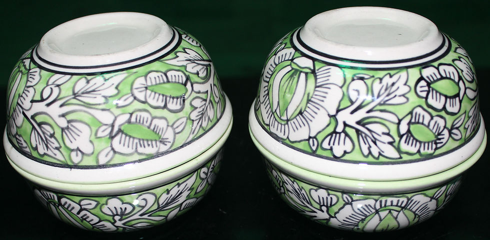 Thumbnail: Green Mughal 4 Piece Rice Bowl Set