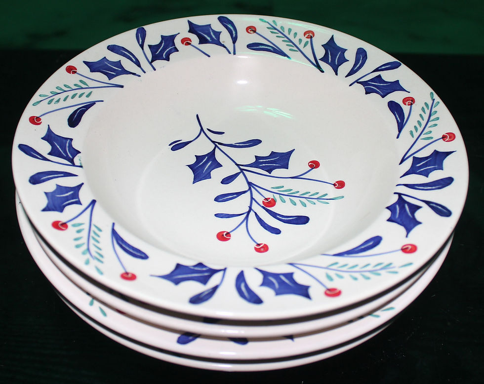 Thumbnail: Leafy Blue Deep Plate Set Of 4
