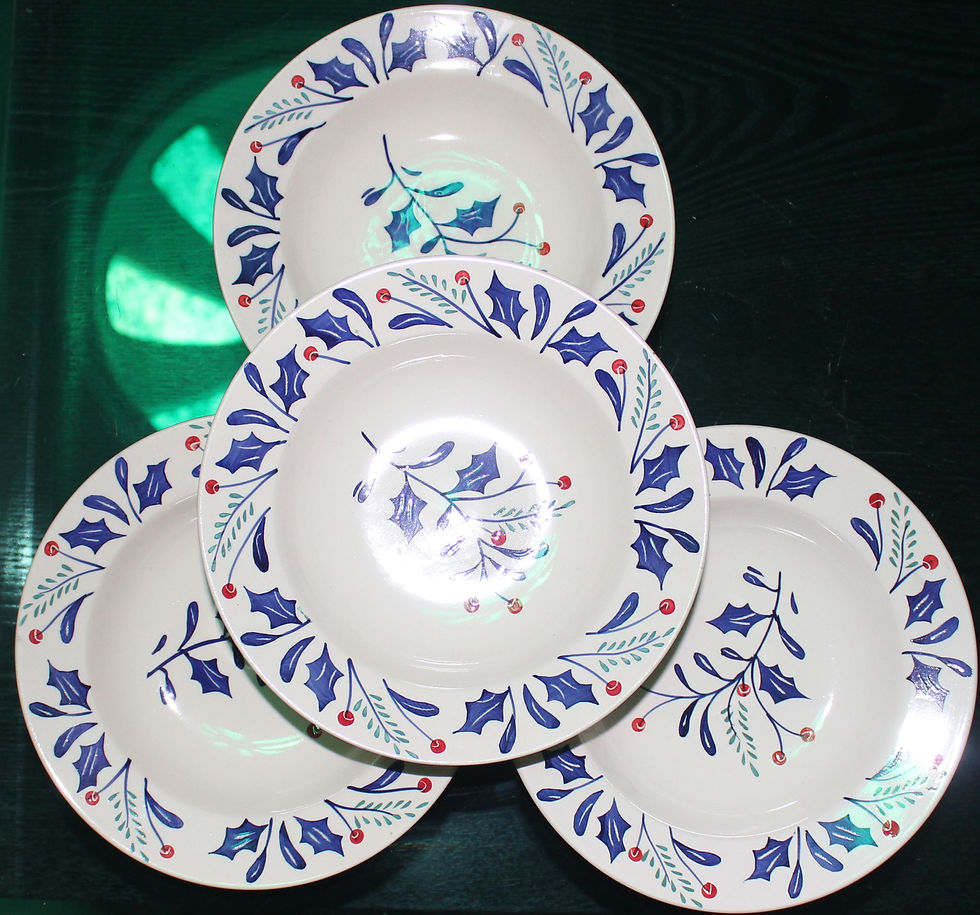 Thumbnail: Leafy Blue Deep Plate Set Of 4