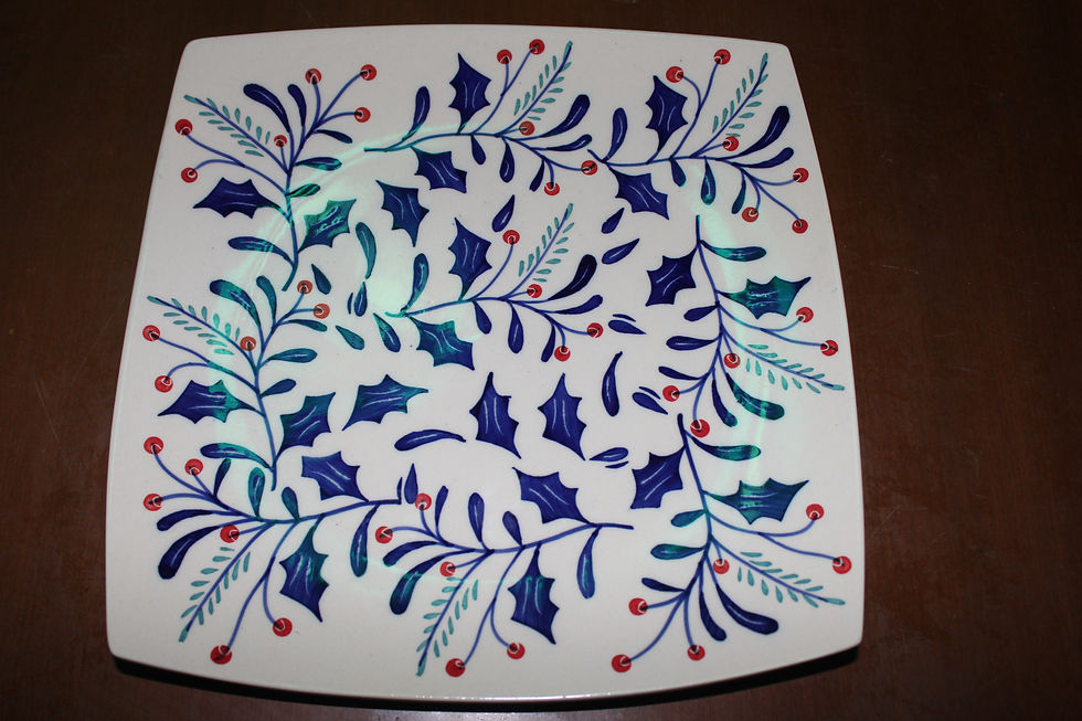Thumbnail: Leafy Blue Square Rice Plate