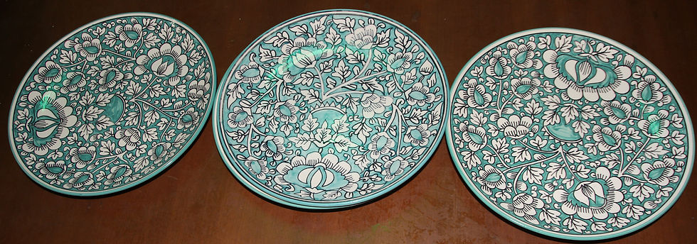Thumbnail: Sea Green Mughal 10 inch plate set of 4
