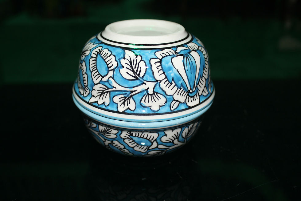 Thumbnail: Blue Mughal 2 Piece Rice Bowl Set