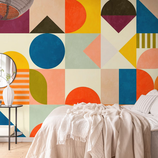 bold abstract wall  home design trends 2023