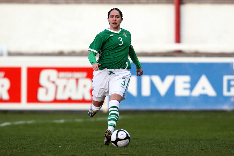 Ciara McCormack playing in an international match for the Republic of Ireland.
